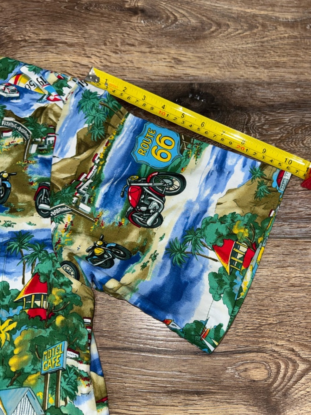 Route 66 Beach Cotton Hawaiian Shirt All Over Print Lightweight Button Down XL - Picture 10 of 10